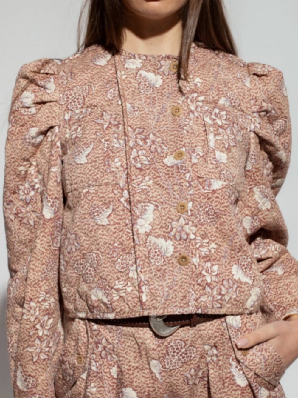 Ulla Johnson Syd Patterned Jacket Cotton Quilted Puff Shoulder Blazer Rare S